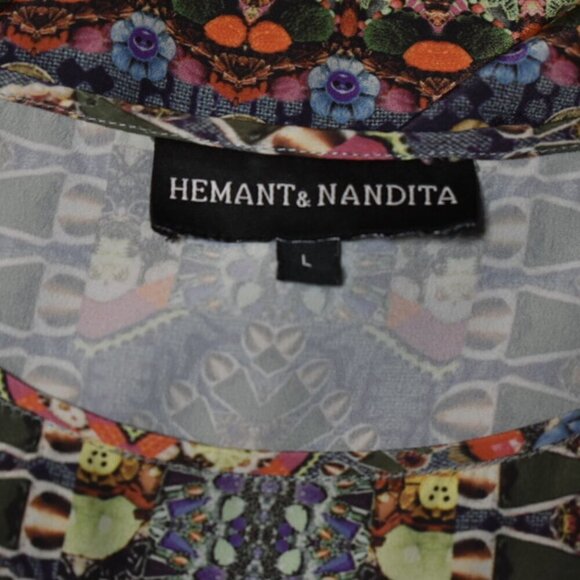 Anthropologie Hemant & Nandita Sleeveless Print Dress - Picture 7 of 8